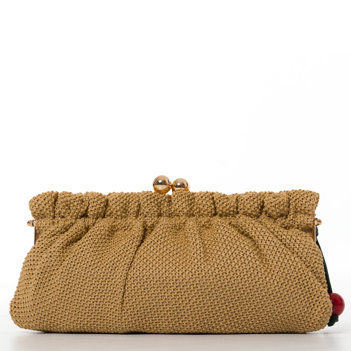 Borsa clutch in rafia con charm Twinset