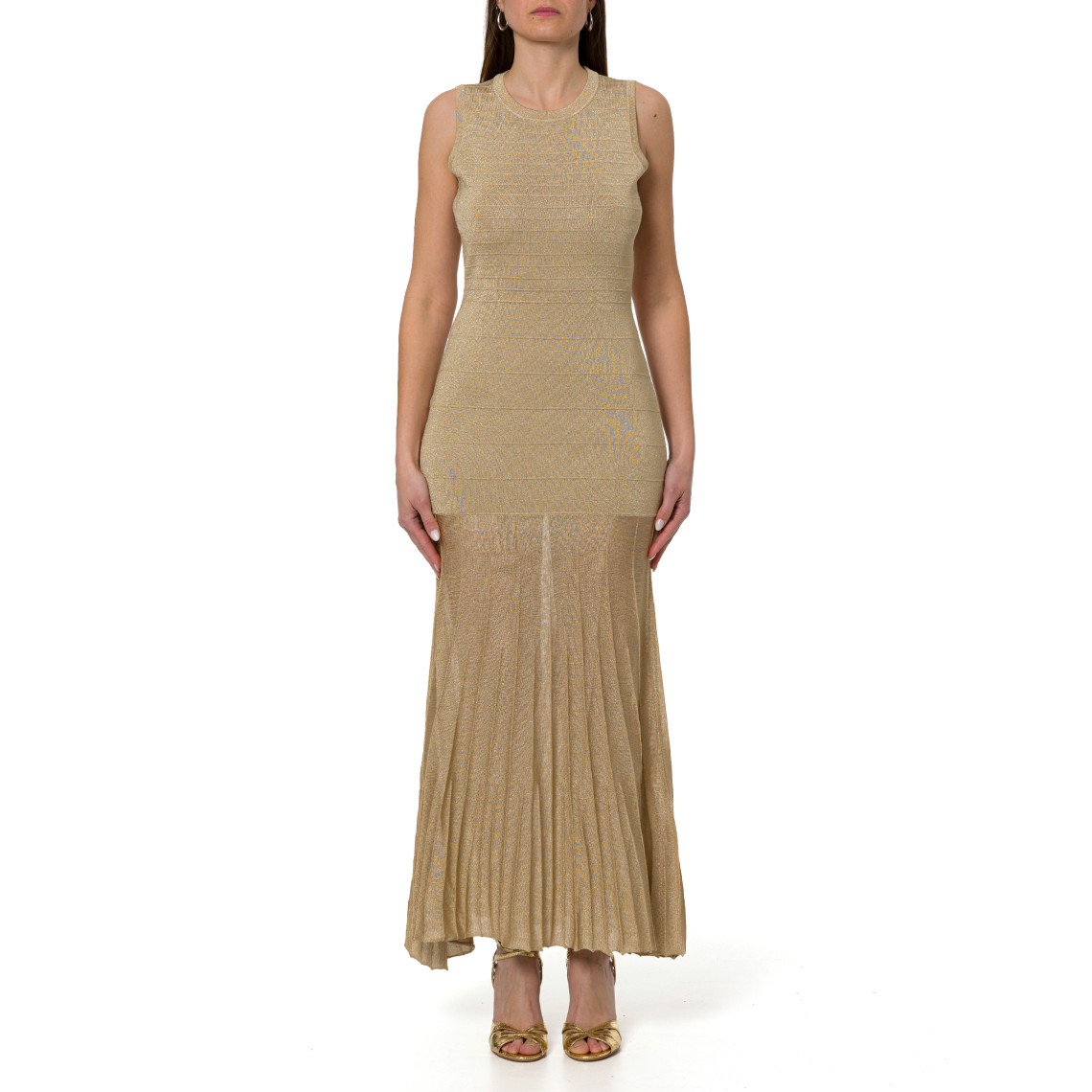 Abito lungo in maglia con lurex Twinset