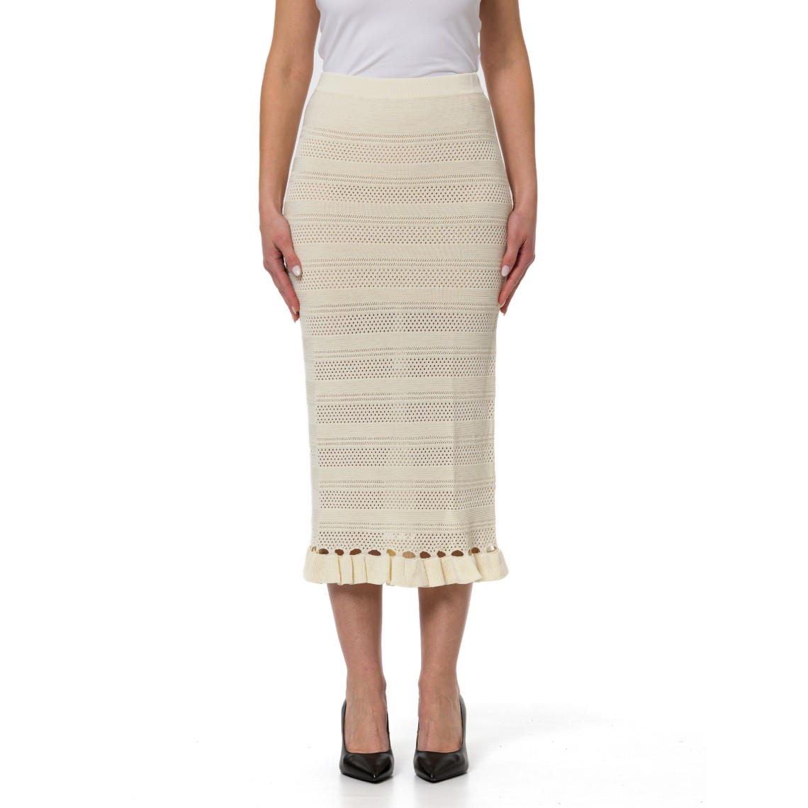 Gonna midi in maglia traforata Twinset