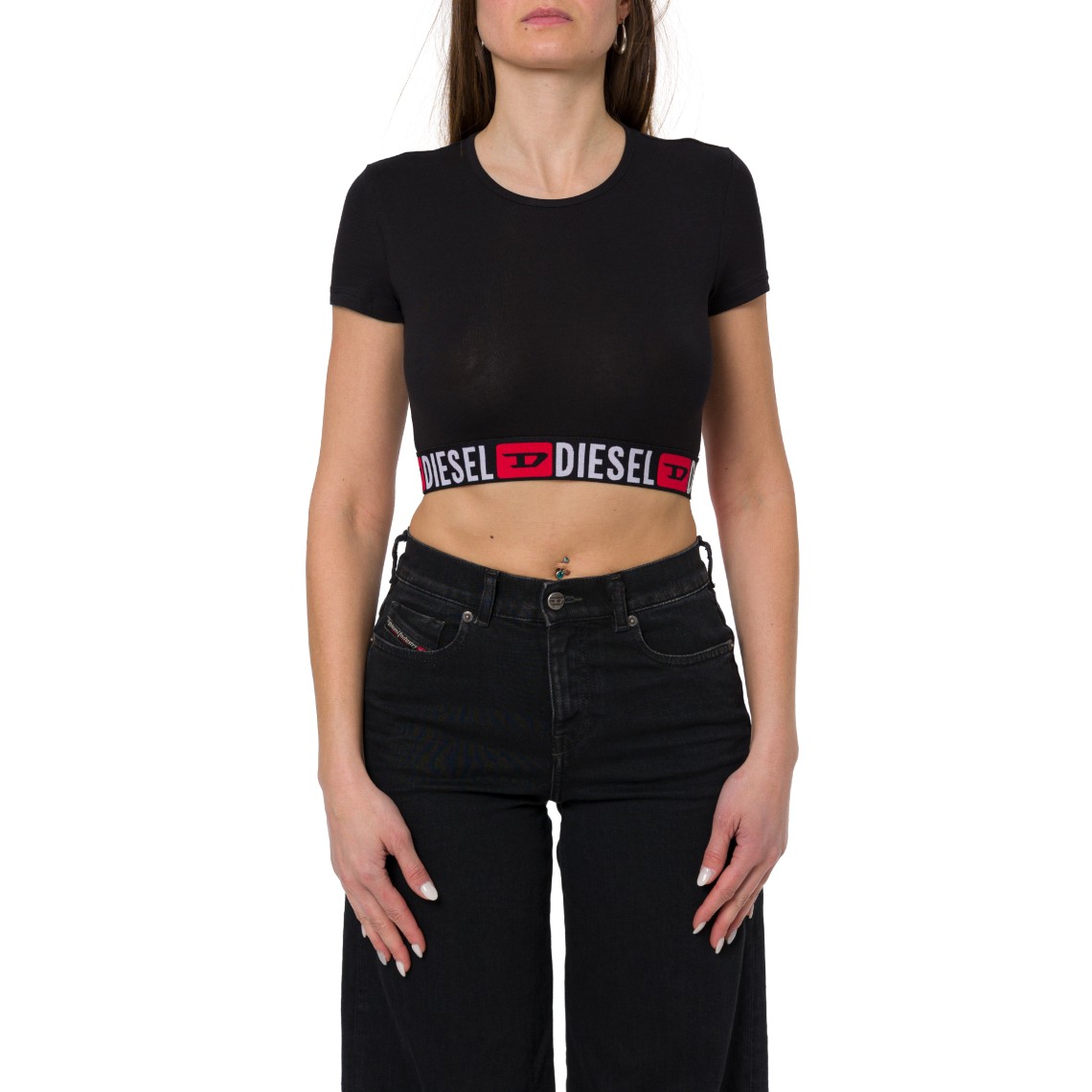 Crop top Irma D-Core con fascia logo Diesel