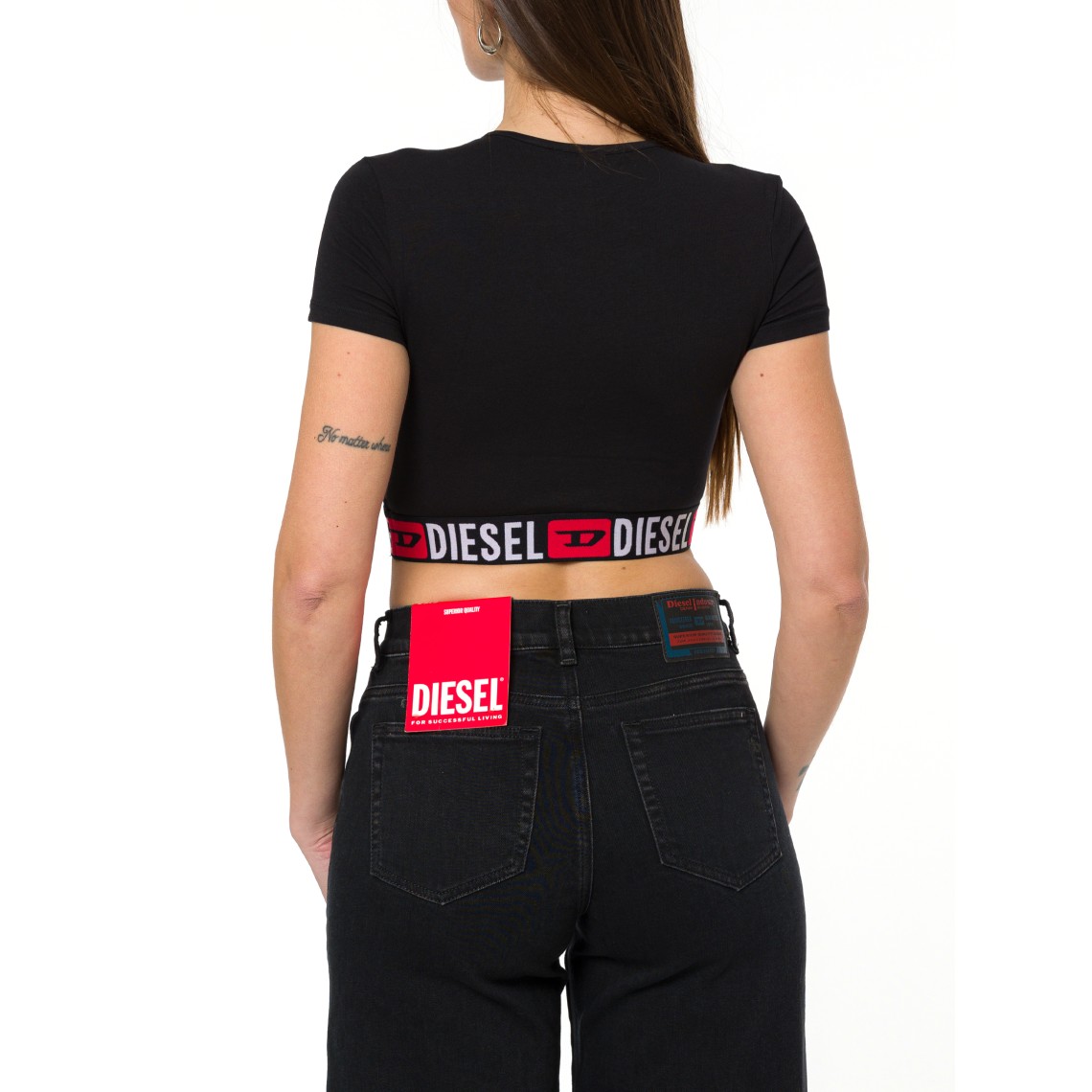 Crop top Irma D-Core con fascia logo Diesel