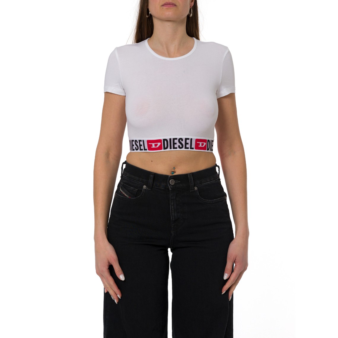 Crop top Irma D-Core con fascia logo Diesel