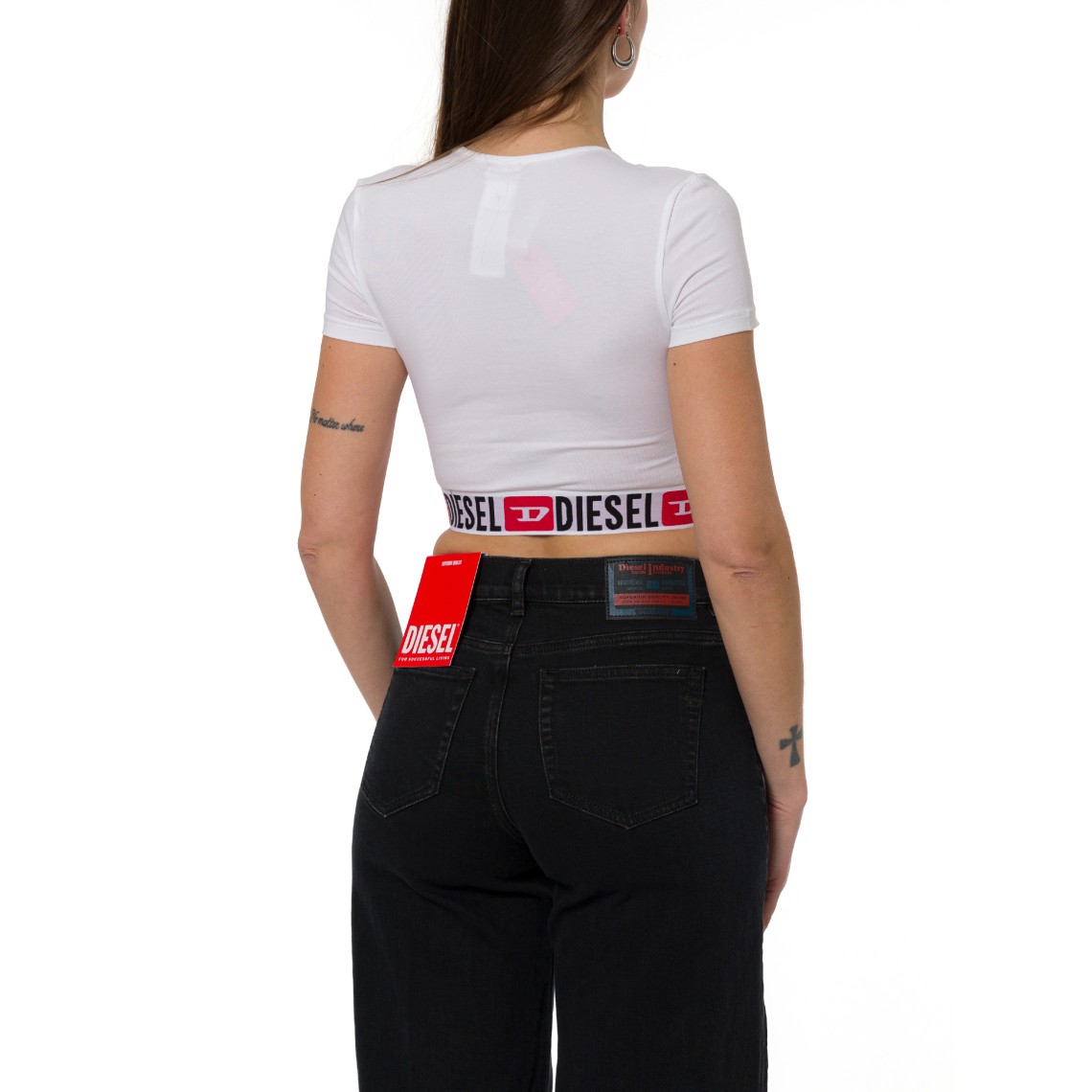 Crop top Irma D-Core con fascia logo Diesel