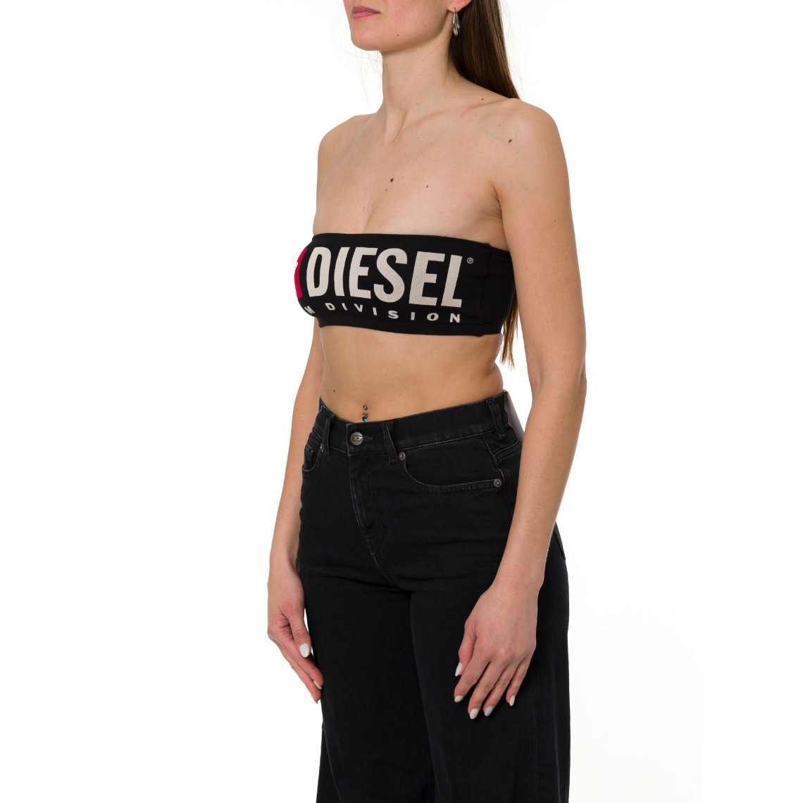 Reggiseno a fascia con maxi logo Diesel