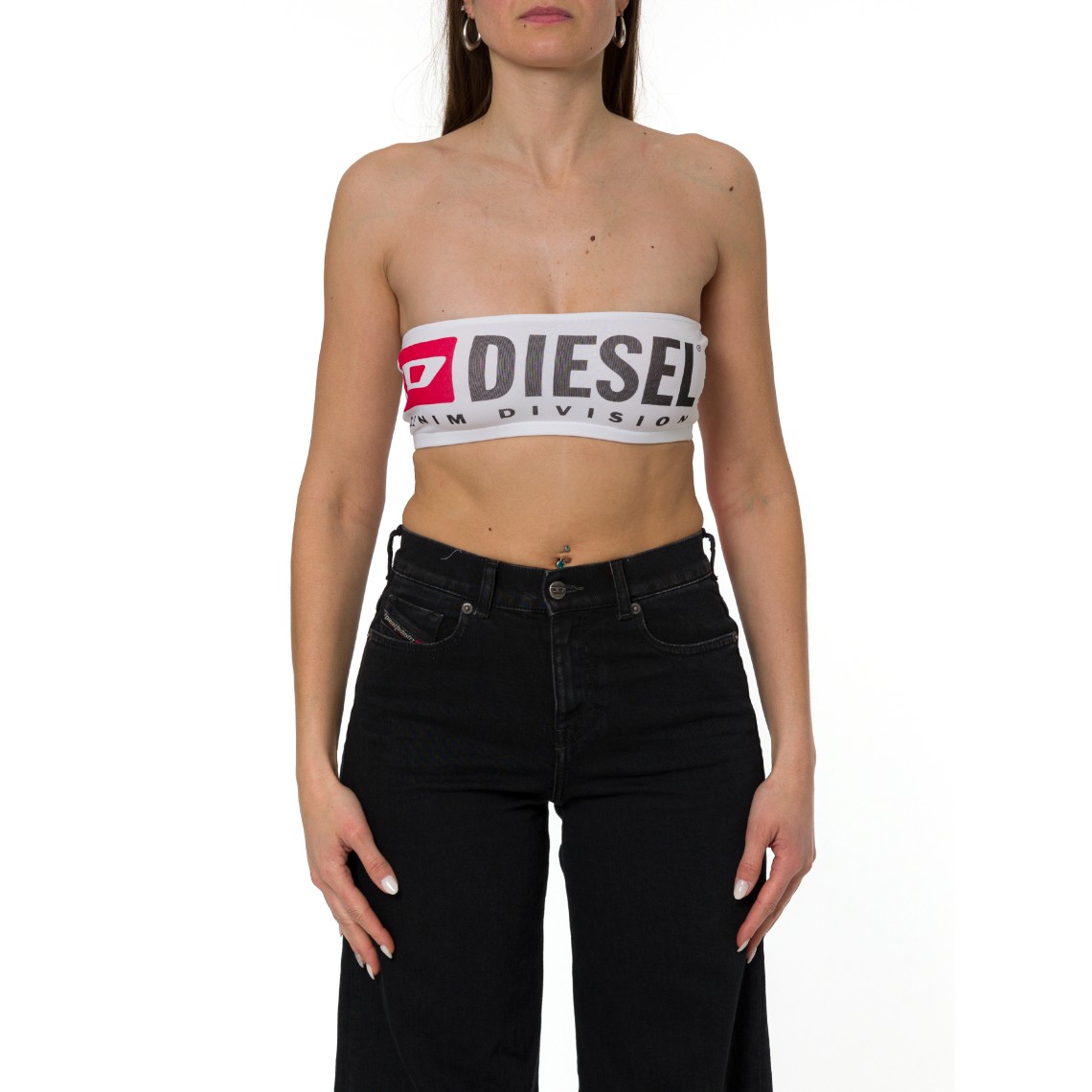 Reggiseno a fascia con maxi logo Diesel