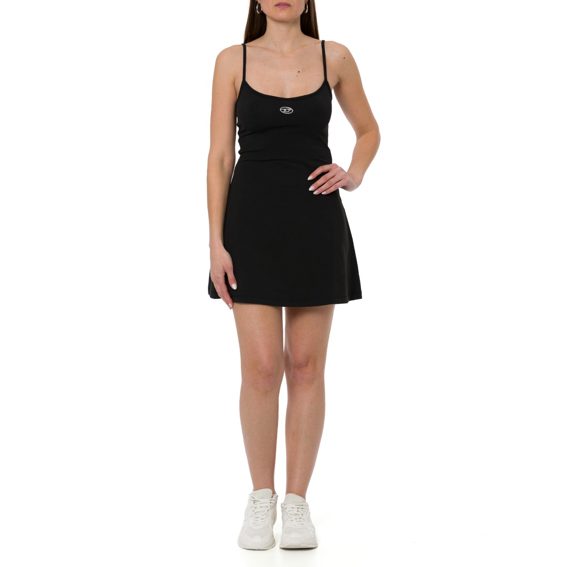 Mini abito in cotone con logo Oval D Diesel