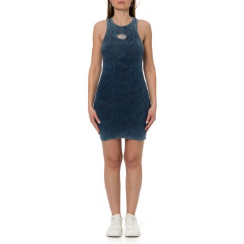 Abito tubino con cut-out e oval D metallizzato Diesel