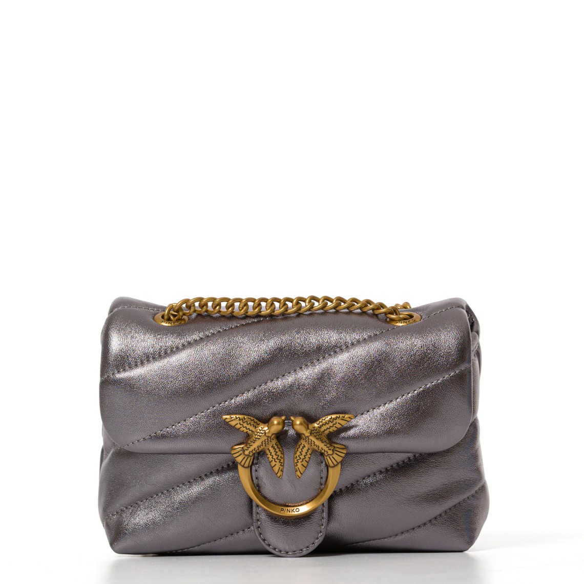 Borsa a tracolla Baby Love Bag Puff in nappa laminata Pinko