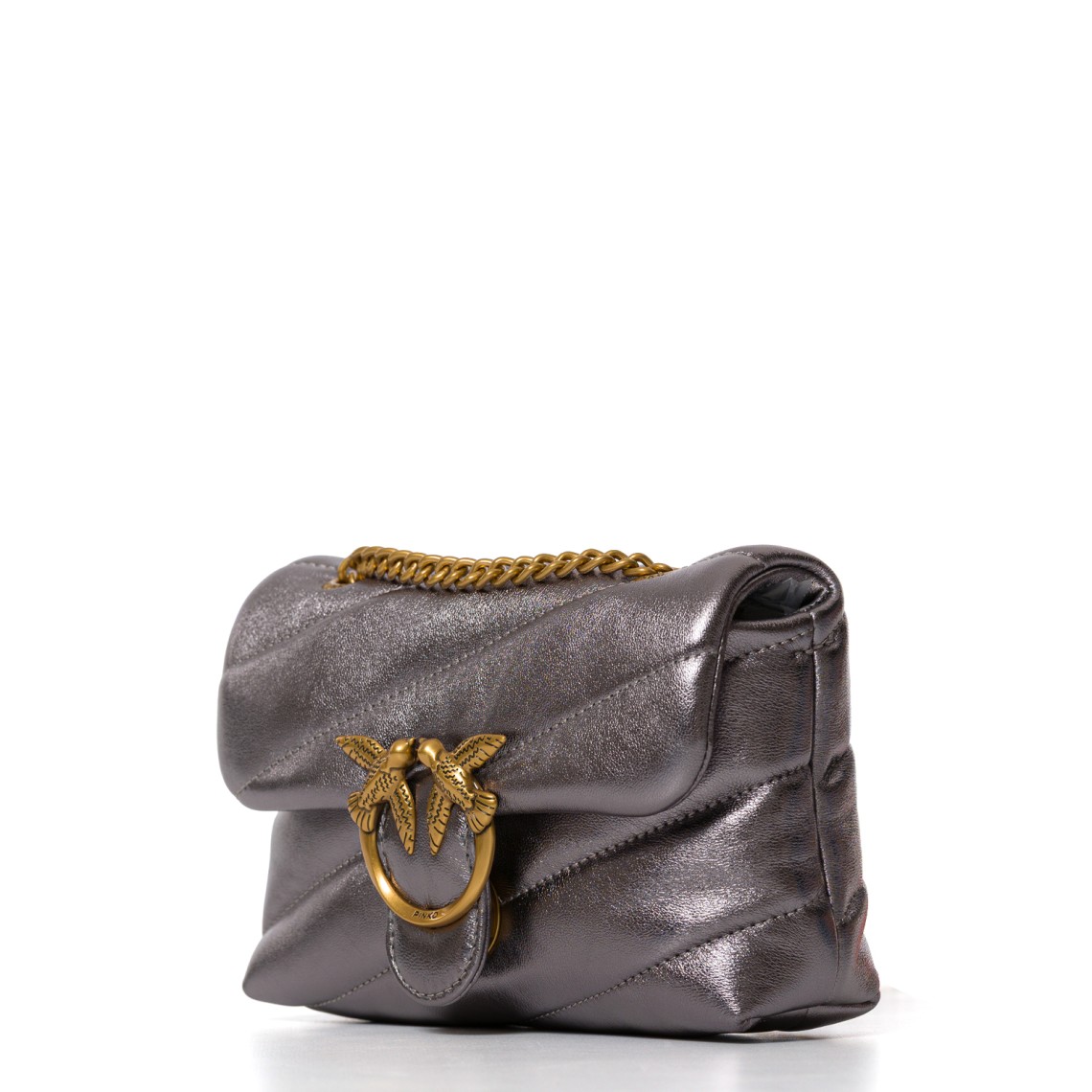 Borsa a tracolla Baby Love Bag Puff in nappa laminata Pinko