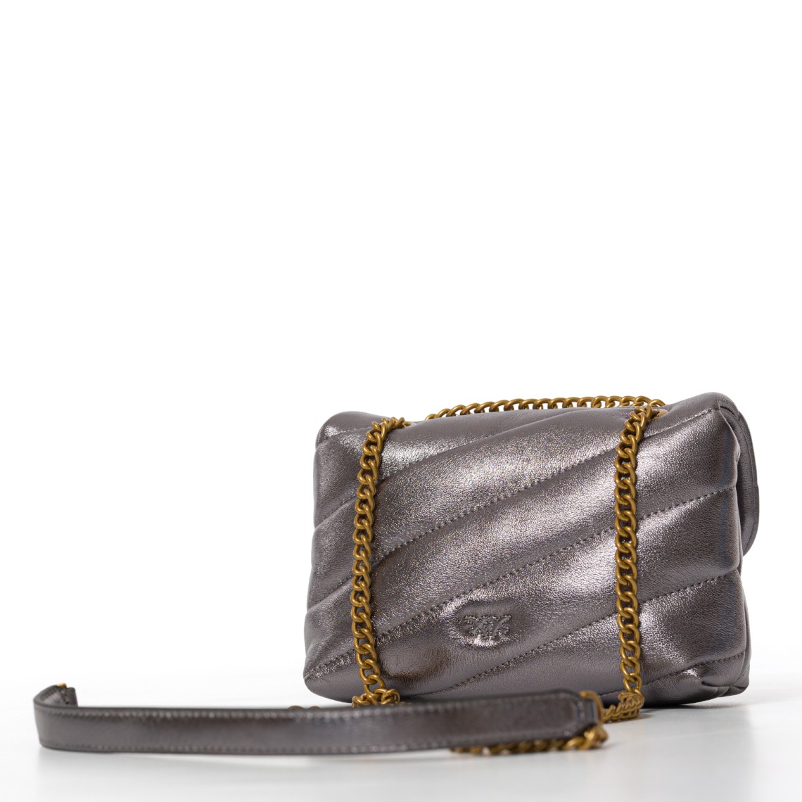 Borsa a tracolla Baby Love Bag Puff in nappa laminata Pinko