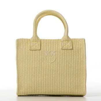 Borsa shopper piccola Beach in rafia con logo Love Birds...