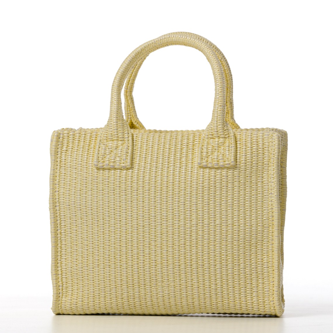 Borsa shopper piccola Beach in rafia con logo Love Birds Pinko