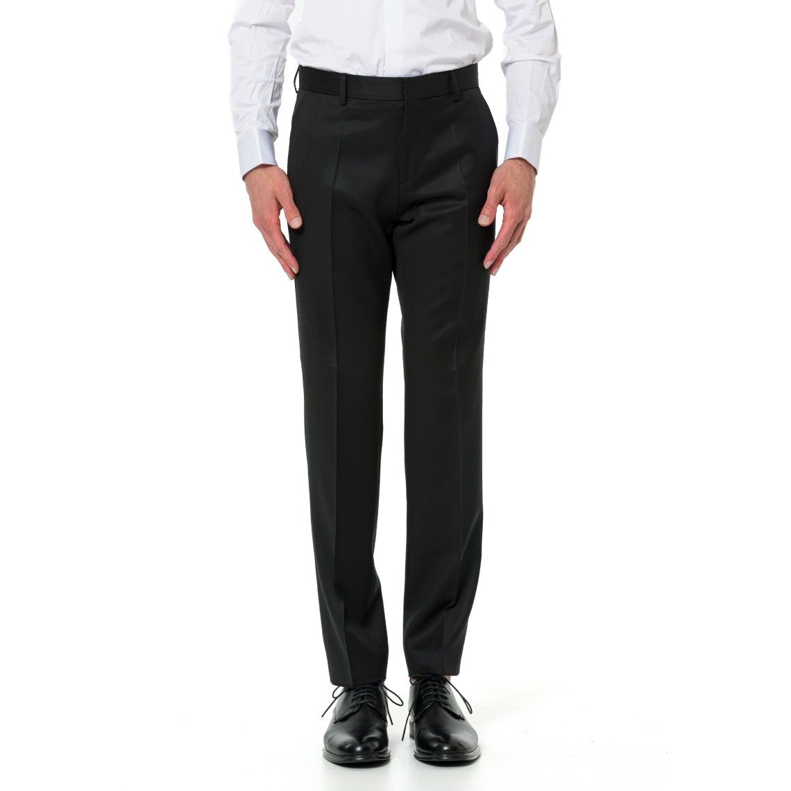 Pantaloni Boss slim fit in serge di lana vergine