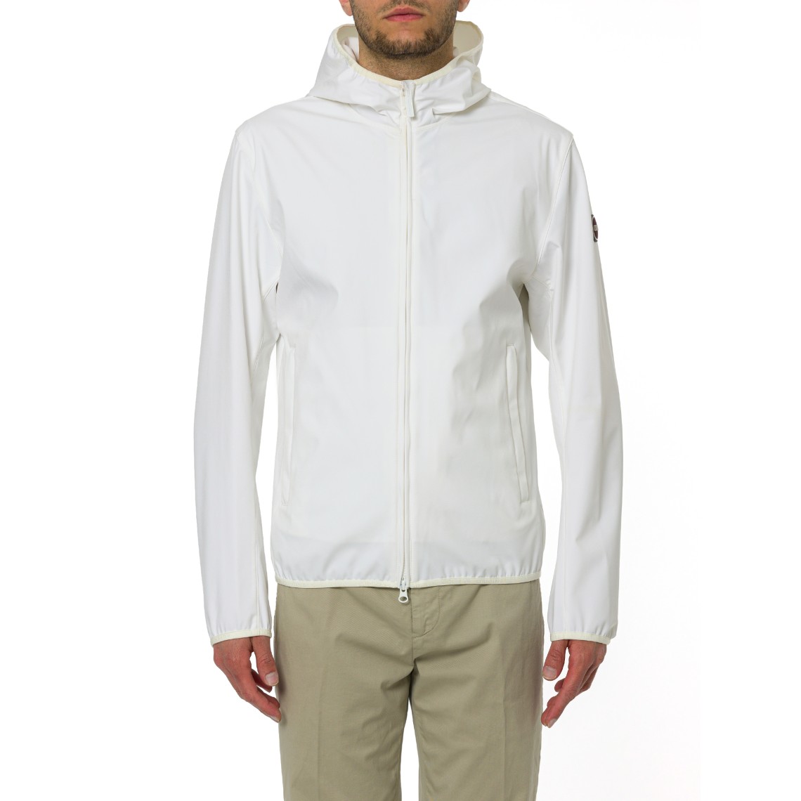 Giacca in softshell con cappuccio Colmar