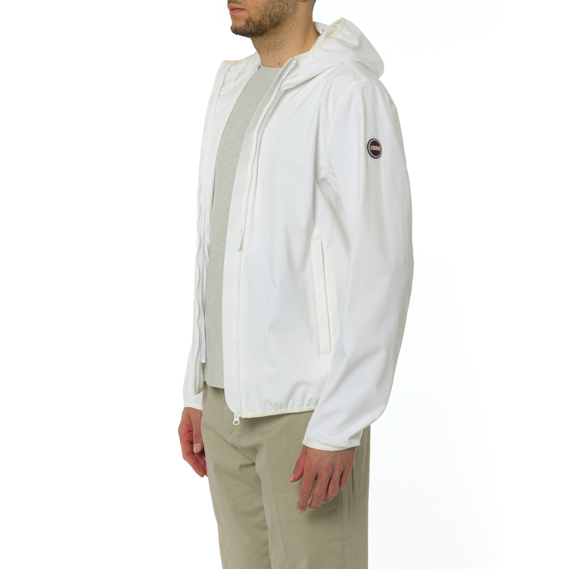 Giacca in softshell con cappuccio Colmar