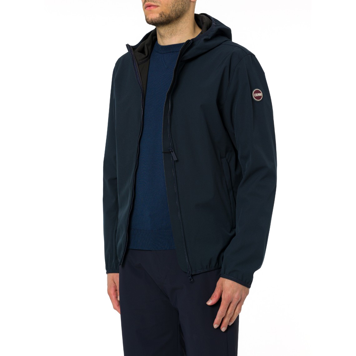 Giacca in softshell con cappuccio Colmar