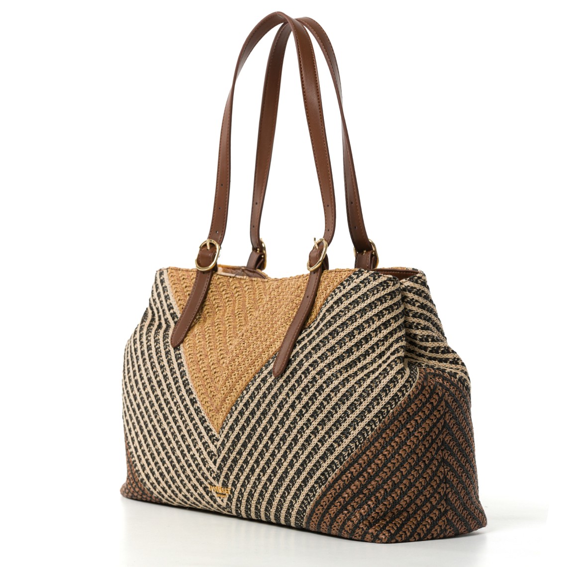 Borsa a spalla in tessuto intrecciato Twinset