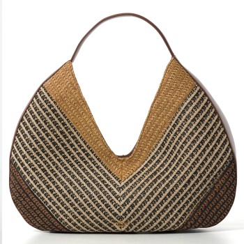 Borsa hobo jacquard in rafia Twinset