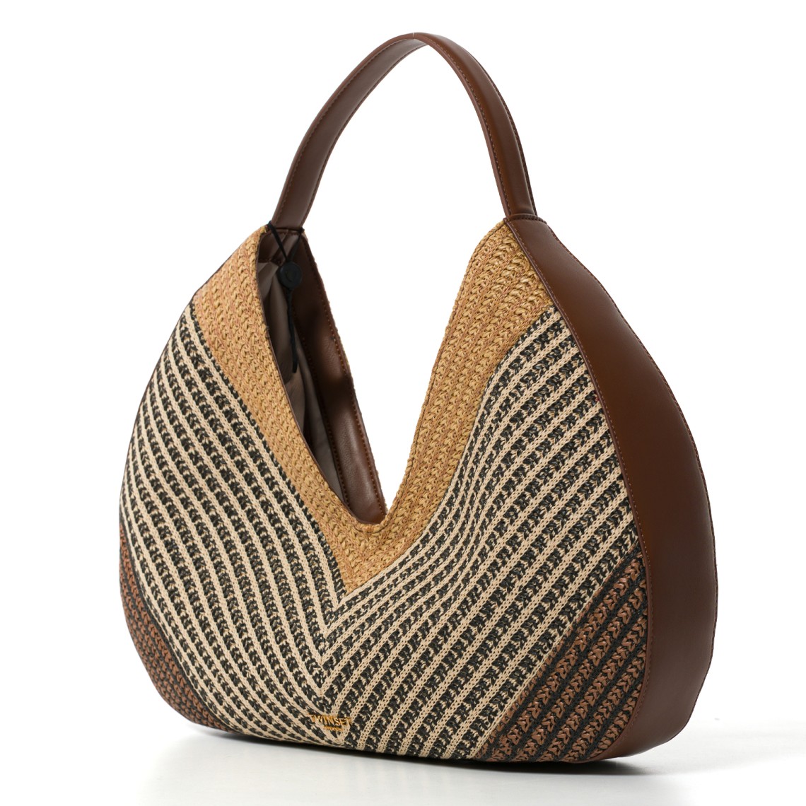 Borsa hobo jacquard in rafia Twinset