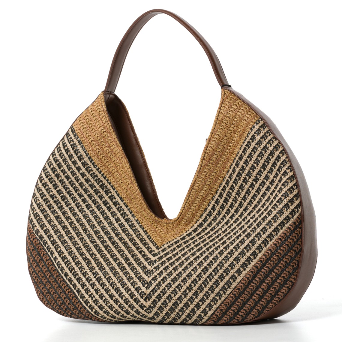 Borsa hobo jacquard in rafia Twinset