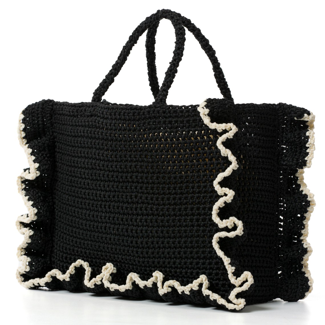 Borsa shopper crochet con balze Twinset
