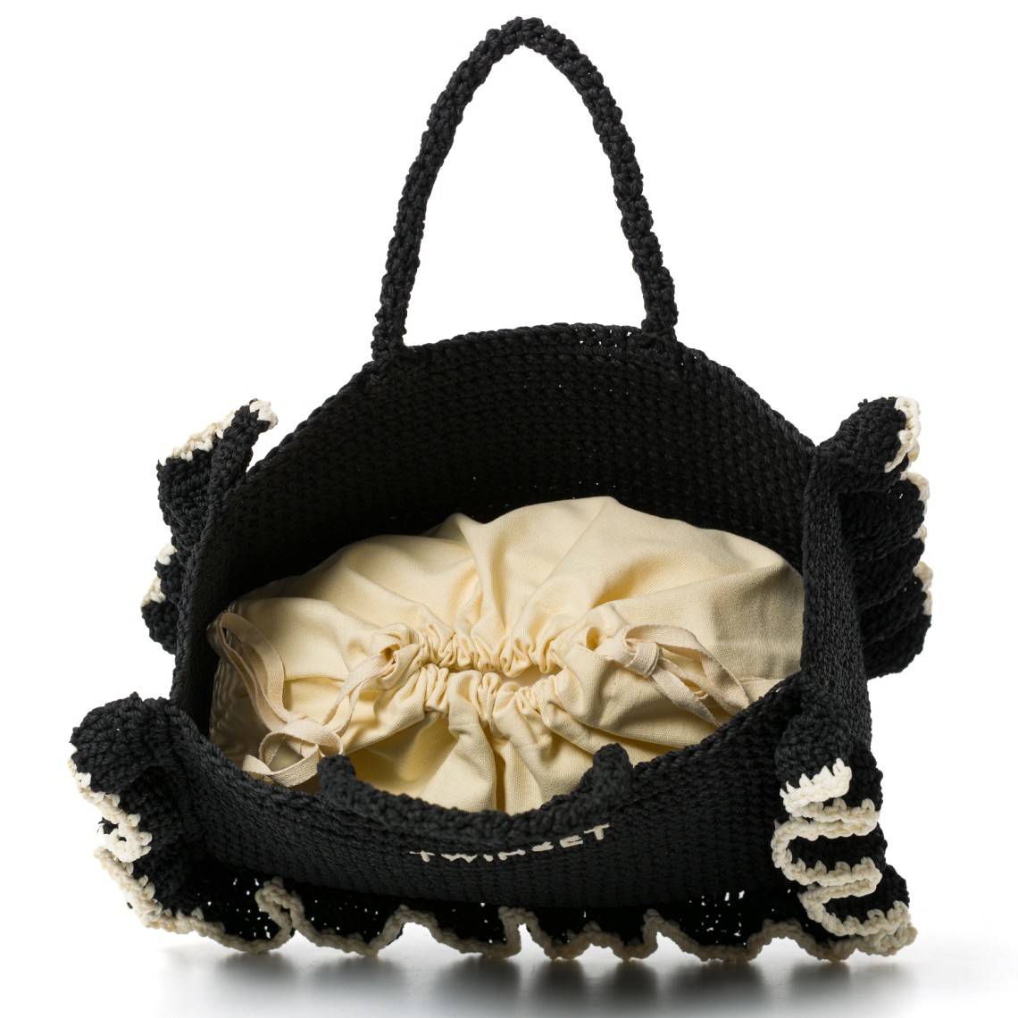 Borsa shopper crochet con balze Twinset