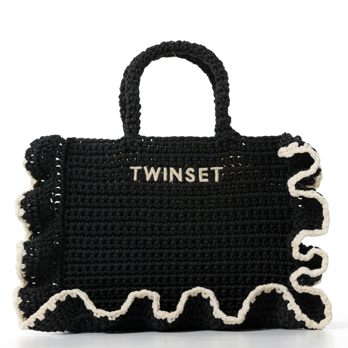 Borsa a tracolla crochet con balze Twinset