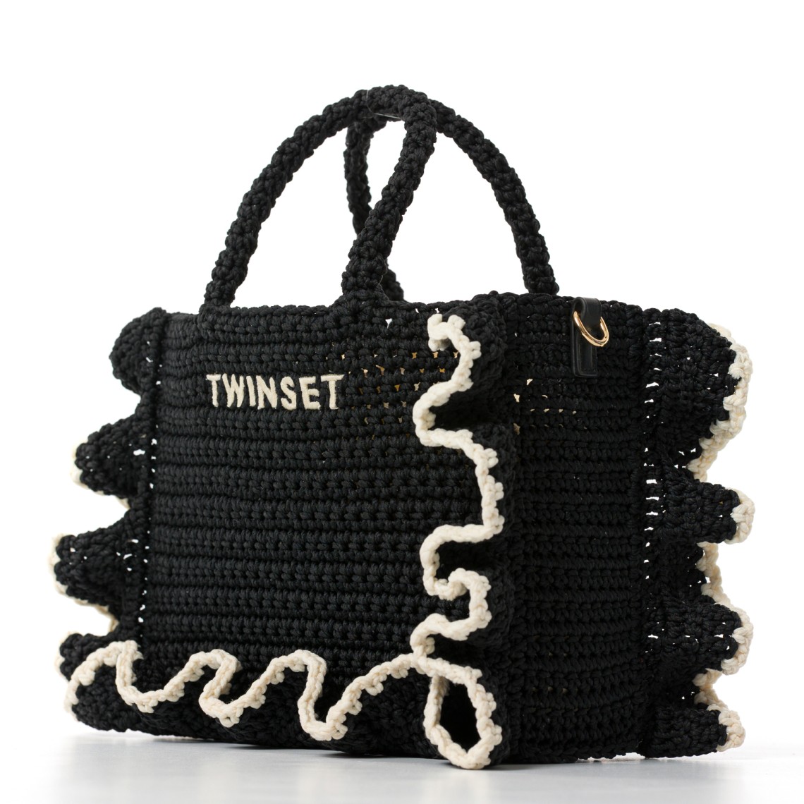 Borsa a tracolla crochet con balze Twinset
