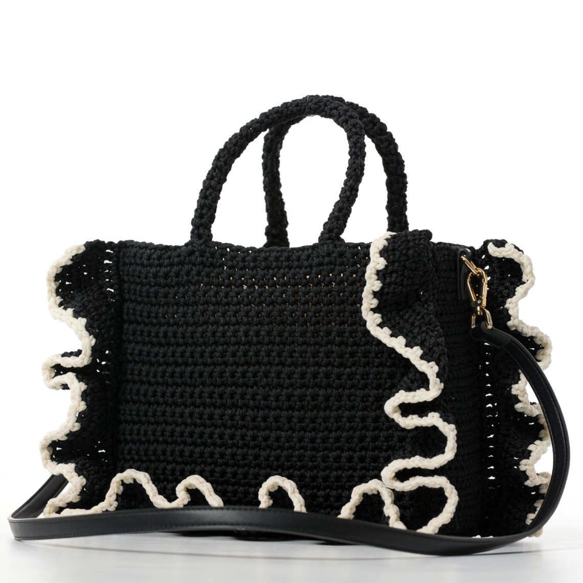 Borsa a tracolla crochet con balze Twinset