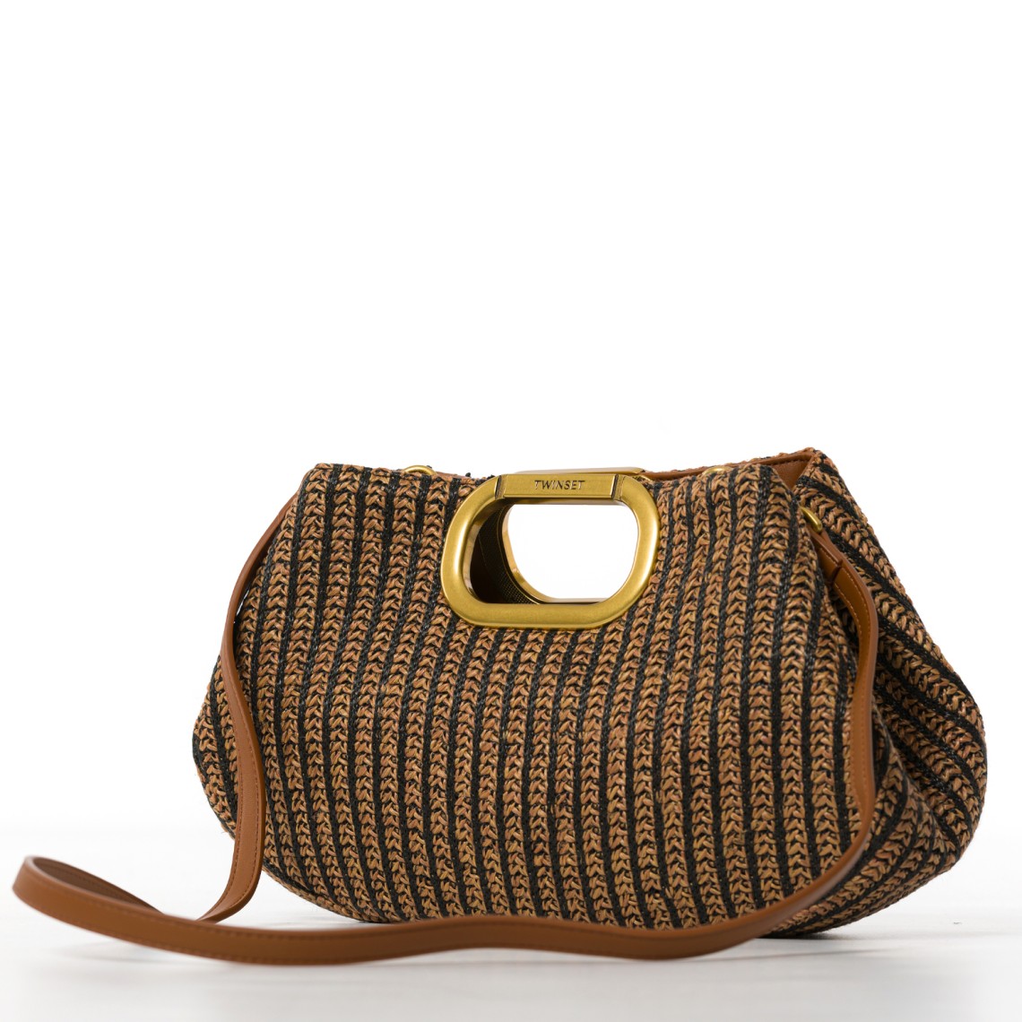 Maxi clutch in paglia jacquard Twinset
