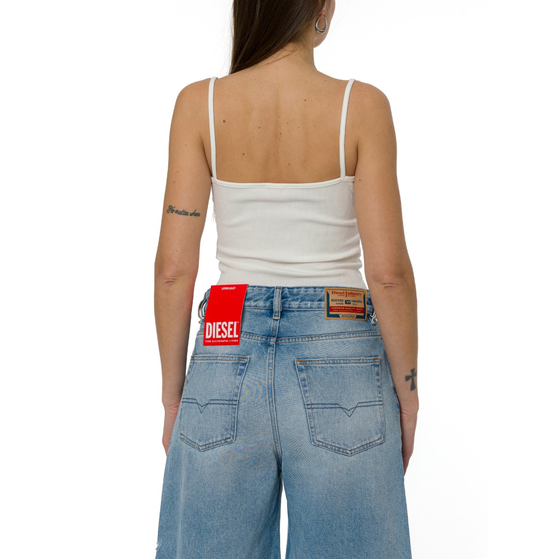 Top a costine con Oval D metallizzato Diesel