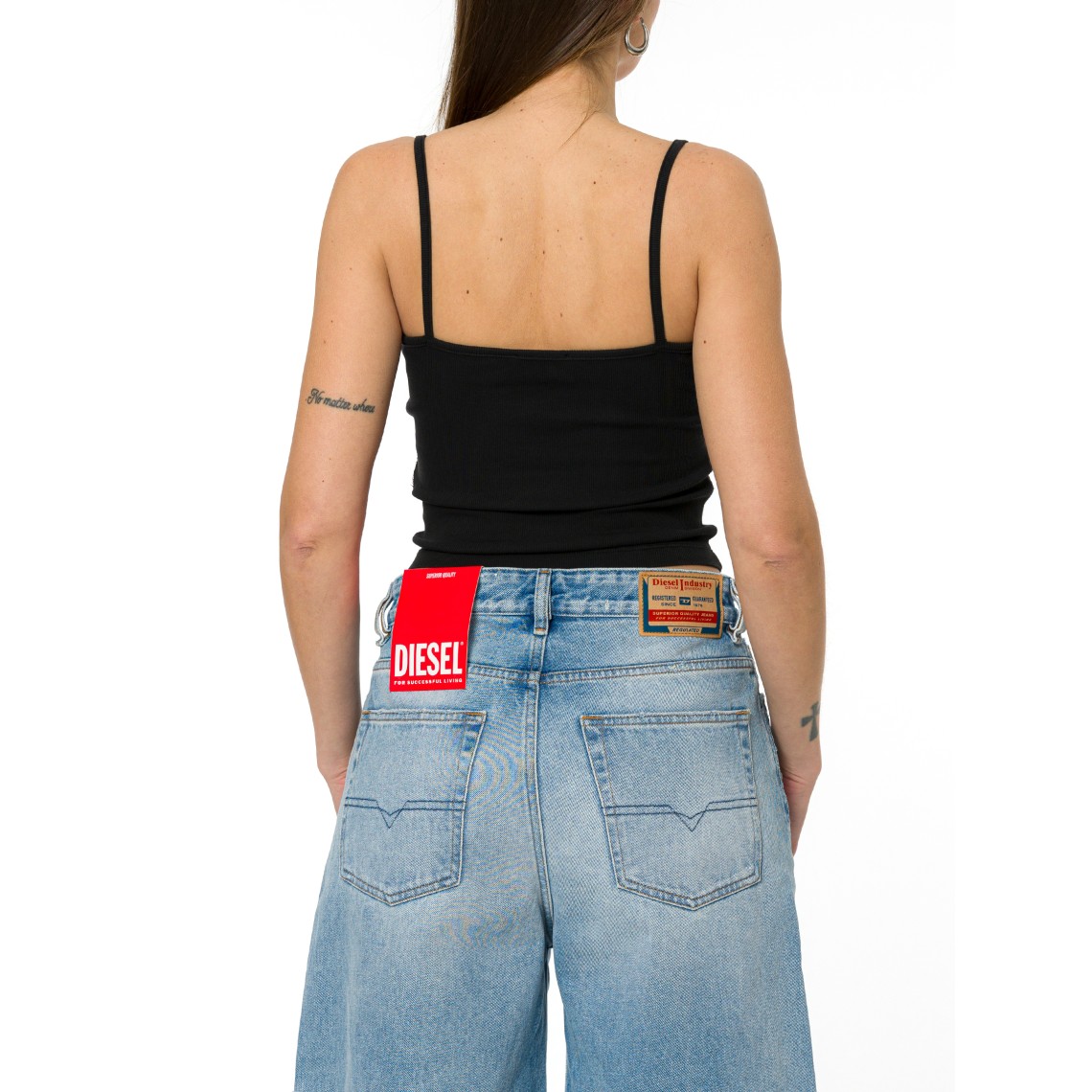 Top a costine con Oval D metallizzato Diesel