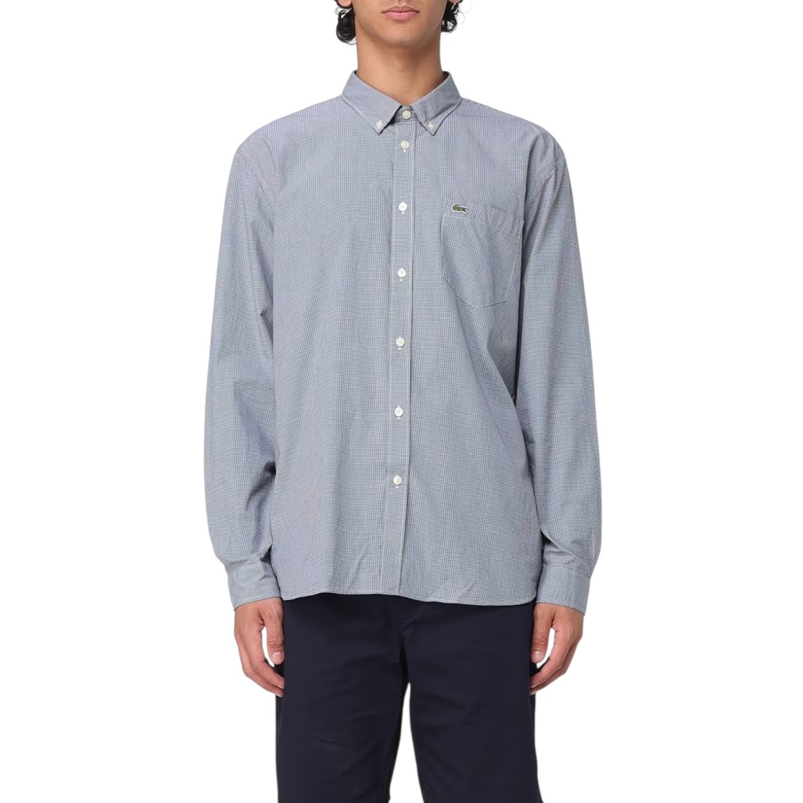 Camicia in cotone a quadretti Lacoste