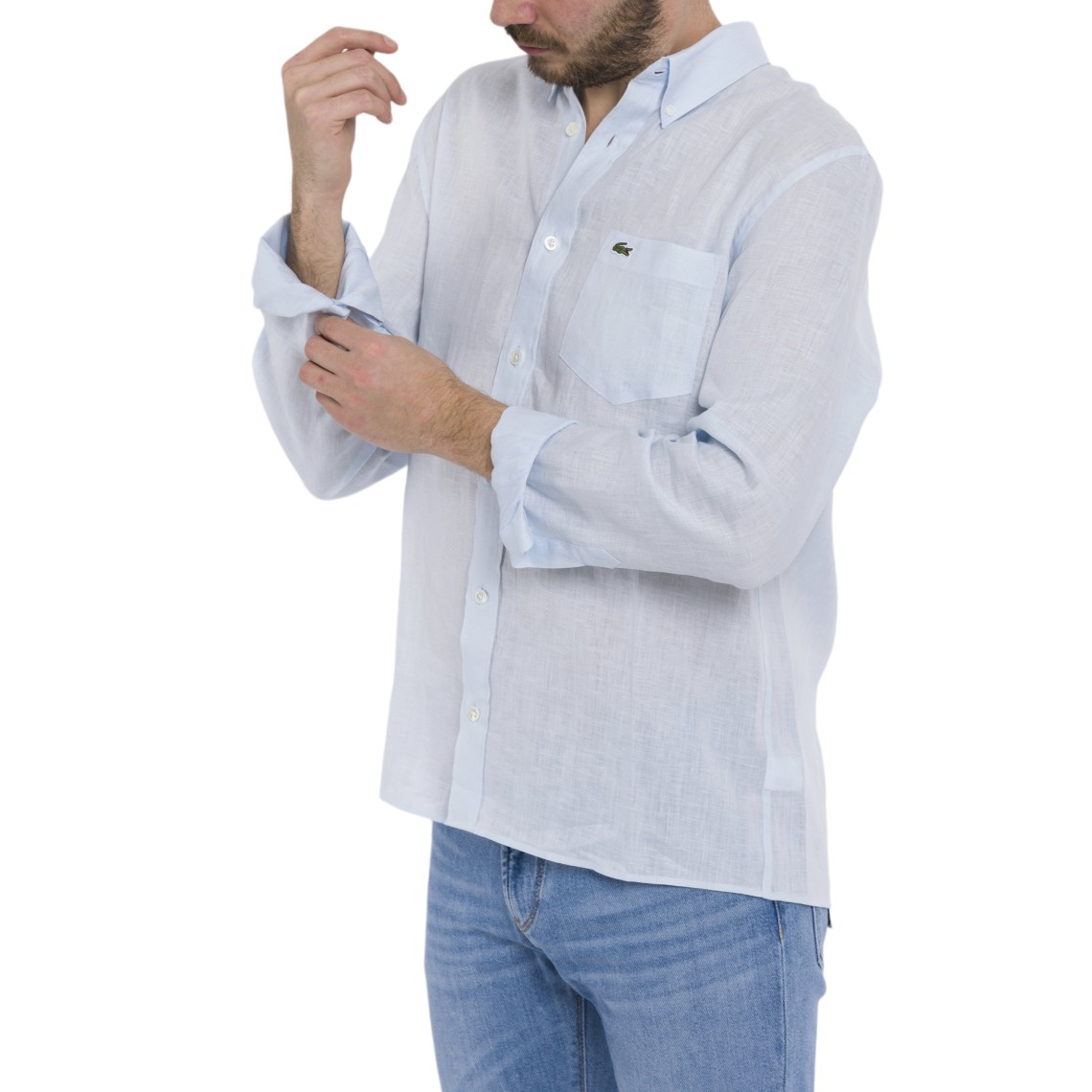 Camicia in lino regular fit Lacoste