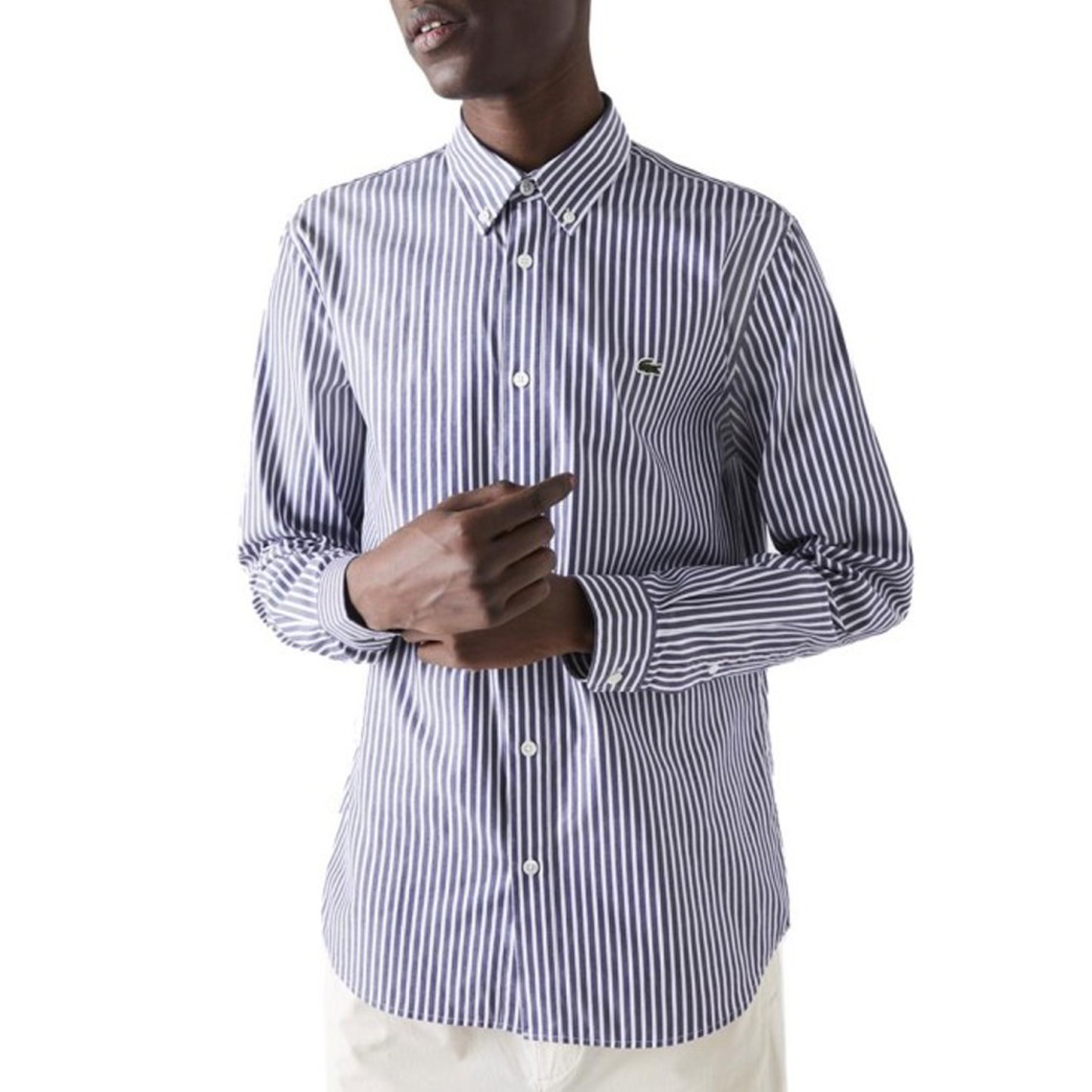 Camicia in Cotone a Righe Lacoste