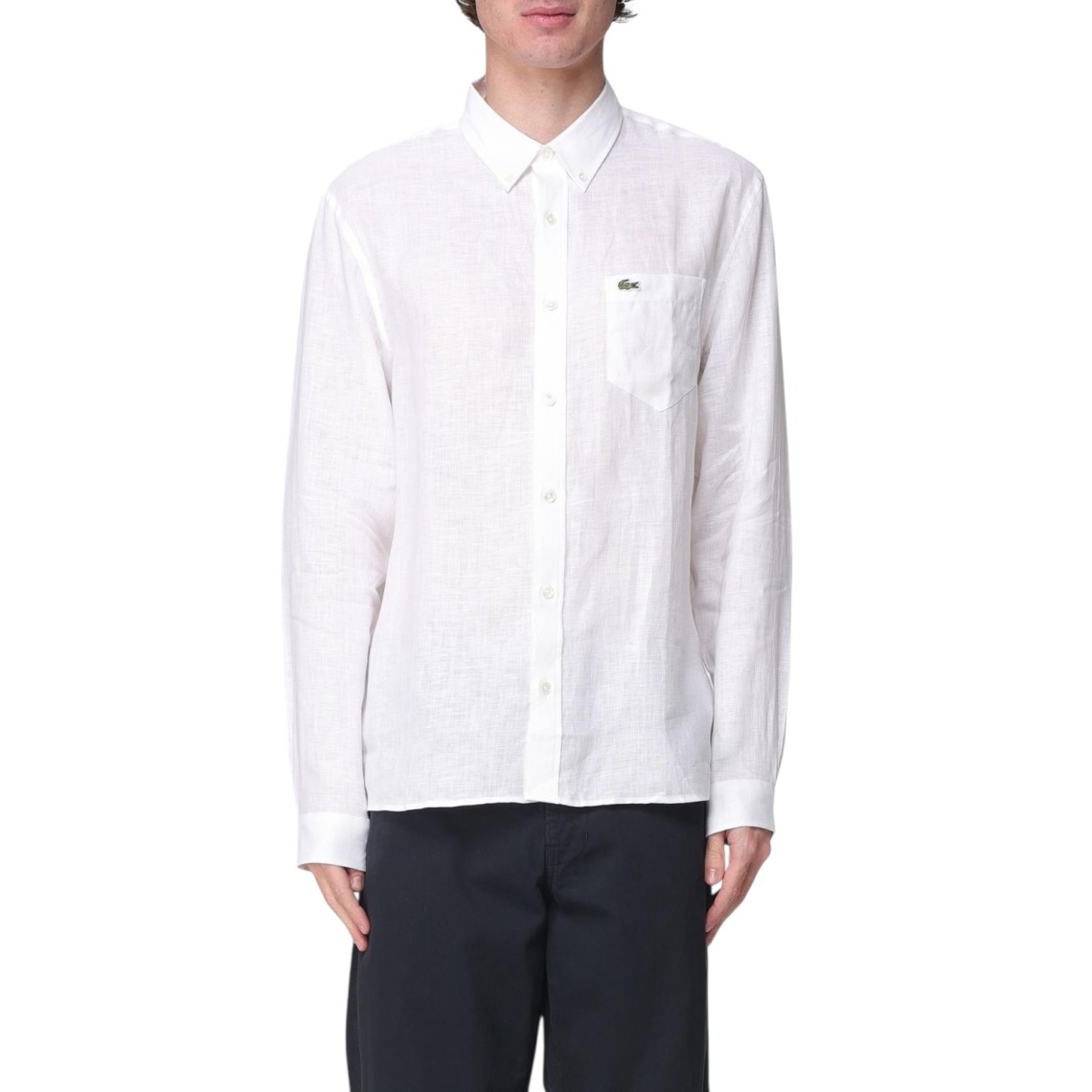 Camicia in lino regular fit Lacoste 