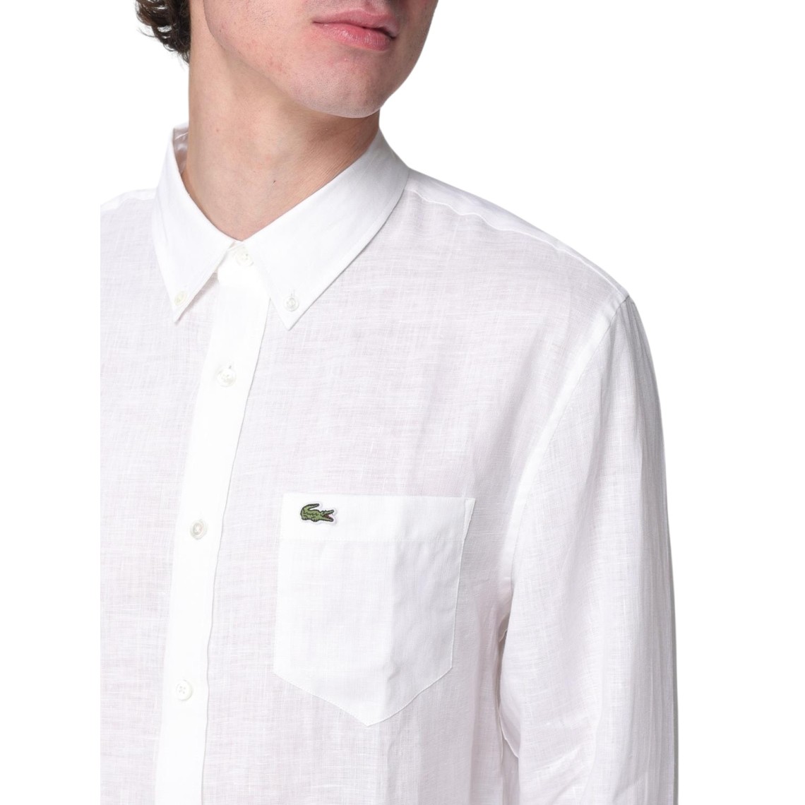 Camicia in lino regular fit Lacoste 
