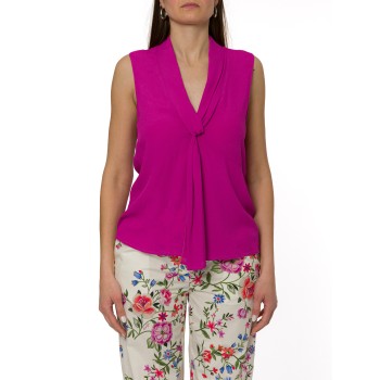 Top Liu Jo in georgette con scollo a V