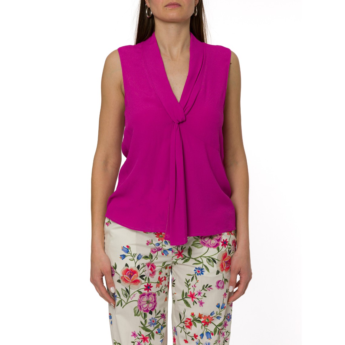 Top Liu Jo in georgette con scollo a V