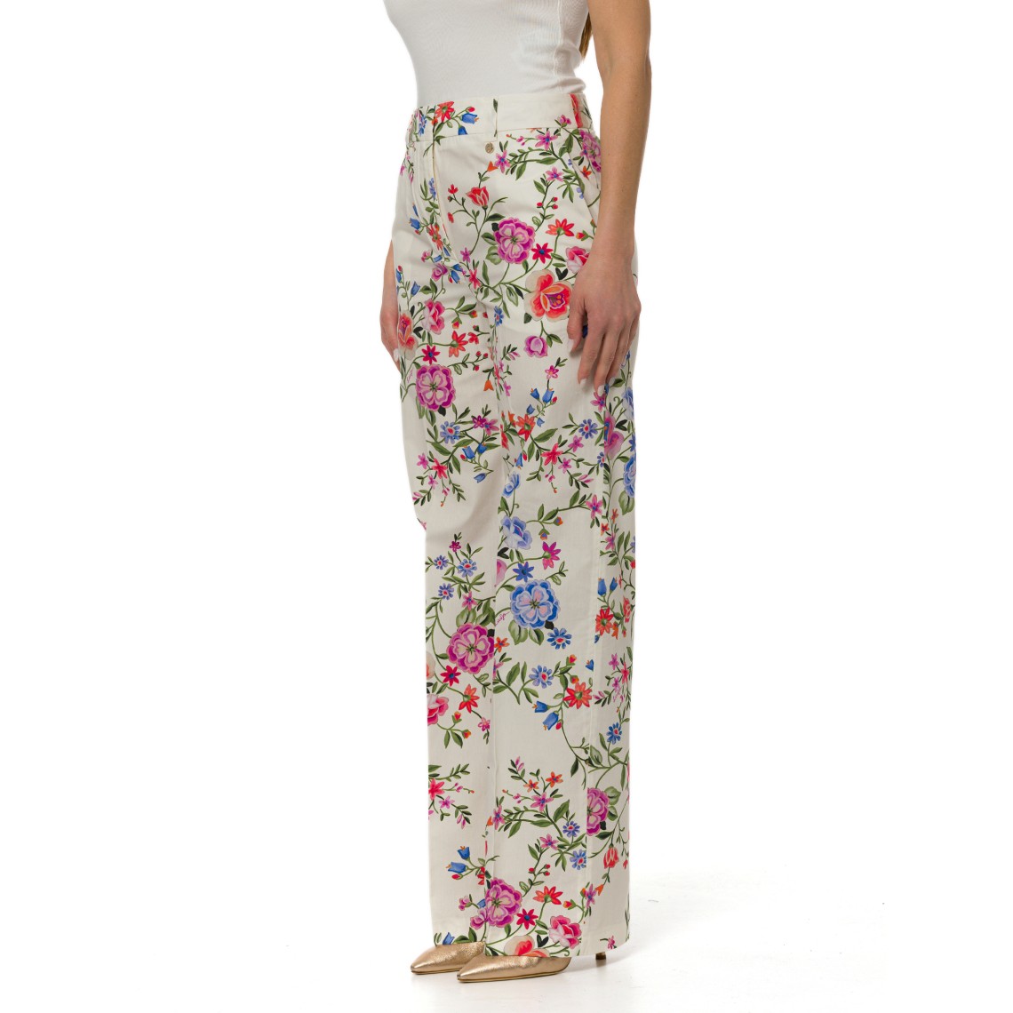 Pantaloni straight a fiori Liu Jo