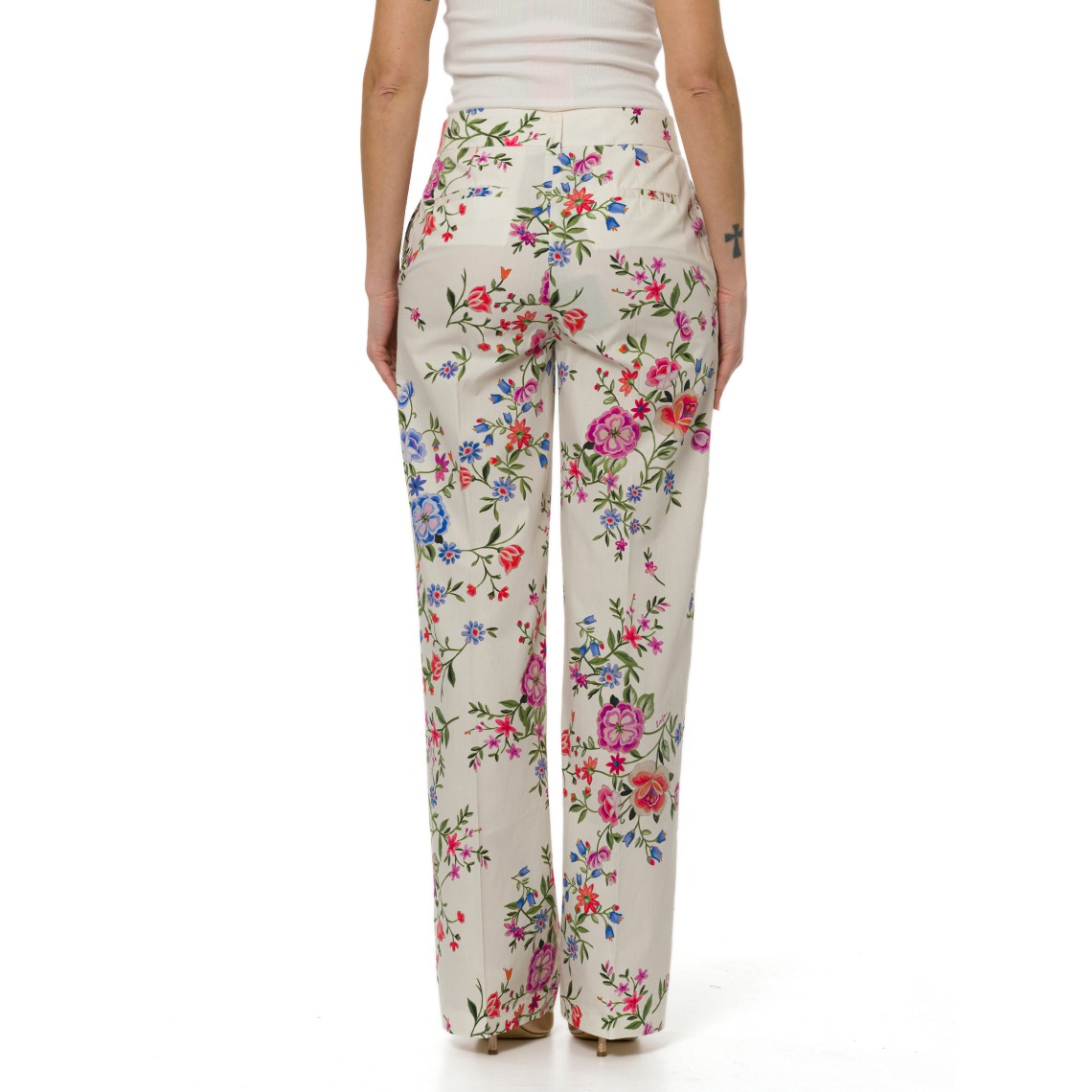 Pantaloni straight a fiori Liu Jo