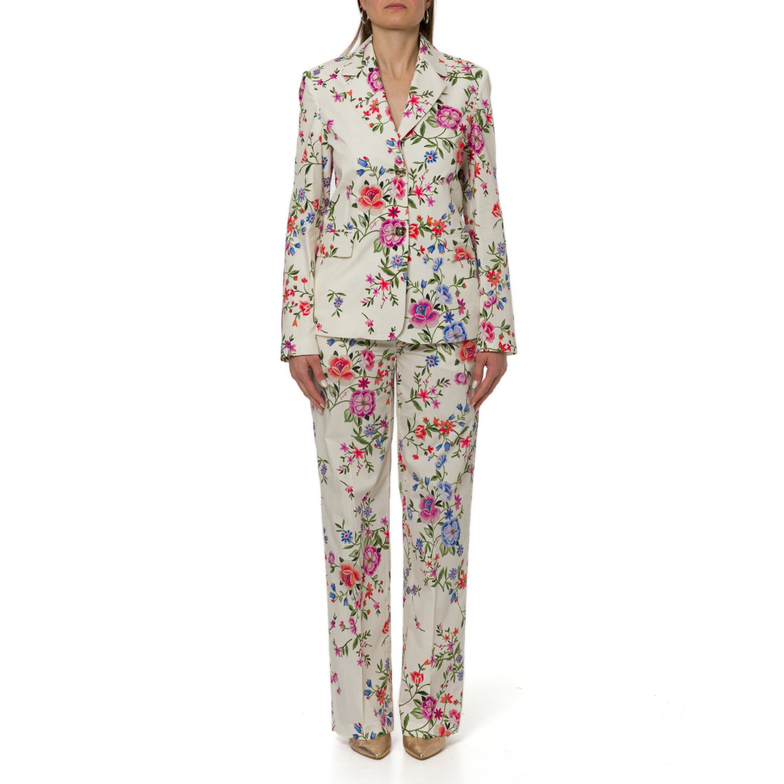 Pantaloni straight a fiori Liu Jo