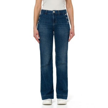 Jeans flare a vita alta con bottoni Liu Jo