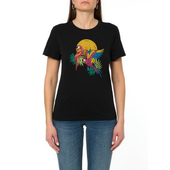 T-shirt con stampa e applicazioni Liu Jo