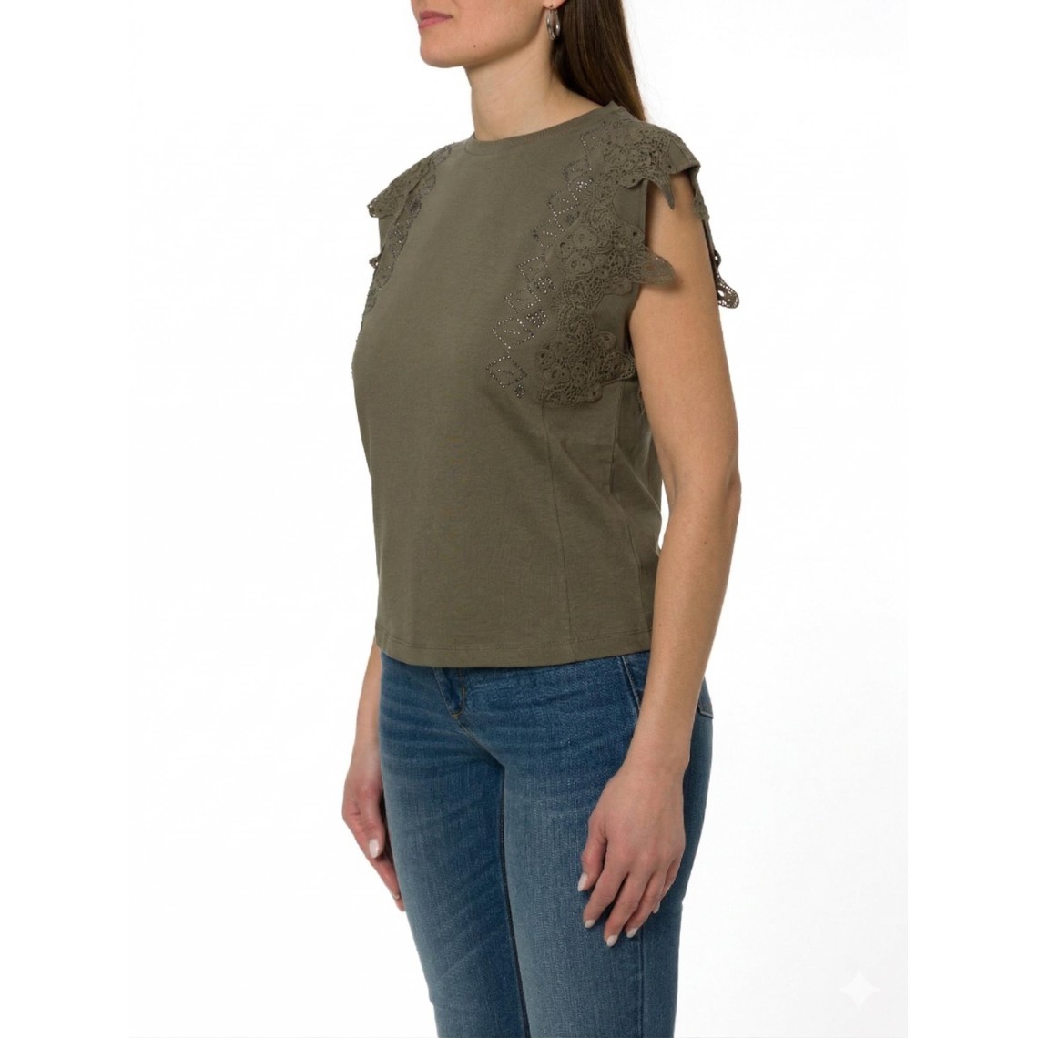 T-shirt con dettagli macramè Liu Jo