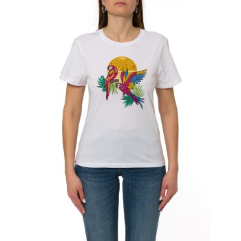 T-shirt con stampa e applicazioni Liu Jo