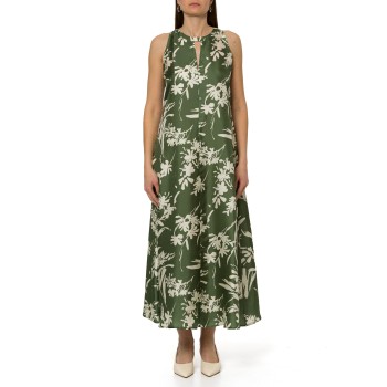 Abito midi in twill di seta Pennyblack