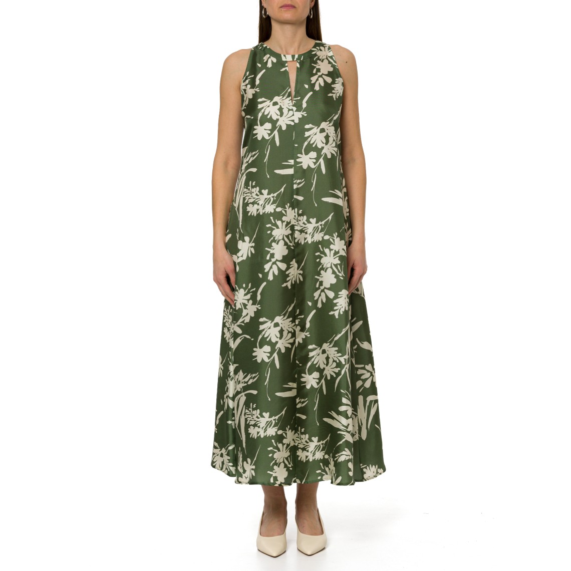 Abito midi in twill di seta Pennyblack