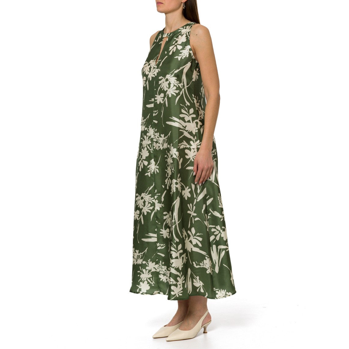 Abito midi in twill di seta Pennyblack