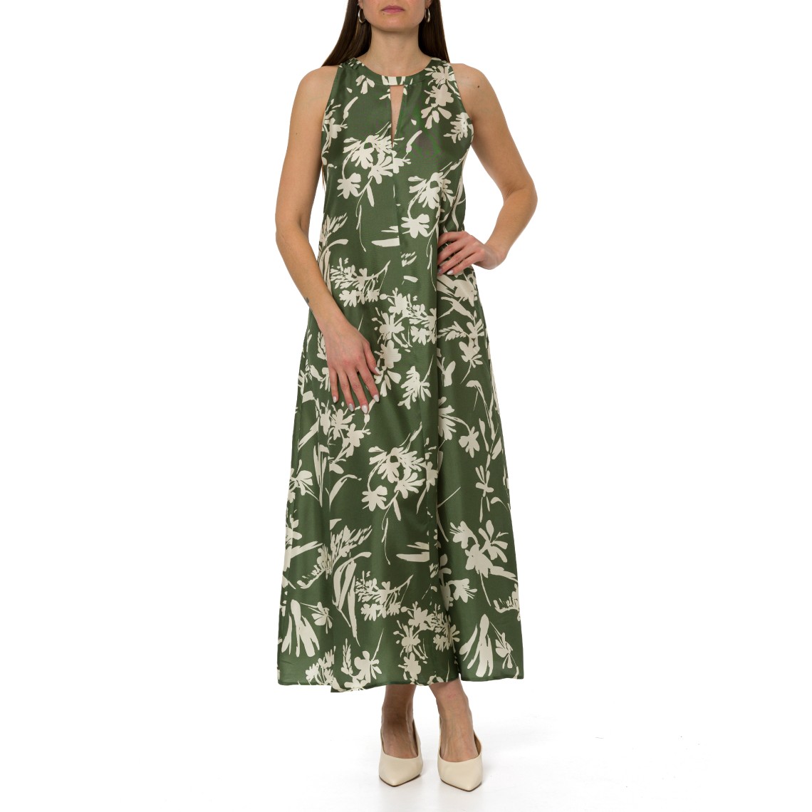 Abito midi in twill di seta Pennyblack